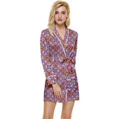 Pattern Mandala Seamless Long Sleeve Satin Robe