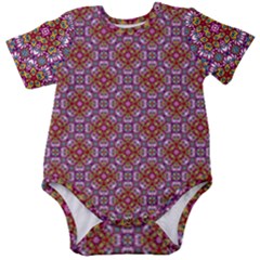 Pattern Mandala Seamless Baby Short Sleeve Bodysuit by Maspions