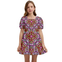 Pattern Mandala Seamless Kids  Short Sleeve Dolly Dress