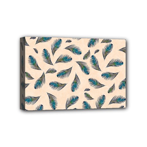 Background Palm Leaves Pattern Mini Canvas 6  X 4  (stretched)