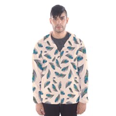 Background Palm Leaves Pattern Men s Hooded Windbreaker