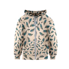 Background Palm Leaves Pattern Kids  Zipper Hoodie