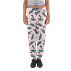 Background Palm Leaves Pattern Women s Jogger Sweatpants