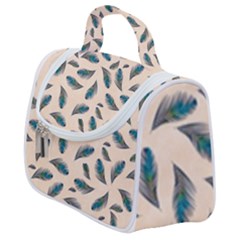 Background Palm Leaves Pattern Satchel Handbag by Maspions