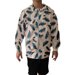 Background Palm Leaves Pattern Kids  Hooded Windbreaker