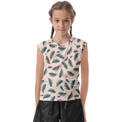 Background Palm Leaves Pattern Kids  Raglan Cap Sleeve T-shirt