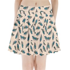 Background Palm Leaves Pattern Pleated Mini Skirt by Maspions