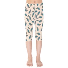 Background Palm Leaves Pattern Kids  Capri Leggings 