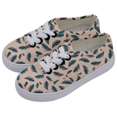 Background Palm Leaves Pattern Kids  Classic Low Top Sneakers