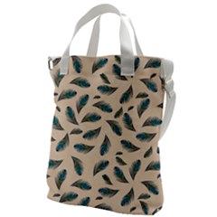 Background Palm Leaves Pattern Canvas Messenger Bag