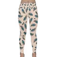 Background Palm Leaves Pattern Lightweight Velour Classic Yoga Leggings by Maspions