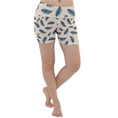 Background Palm Leaves Pattern Lightweight Velour Yoga Shorts by Maspions