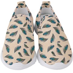 Background Palm Leaves Pattern Kids  Slip On Sneakers