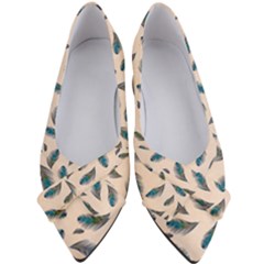 Background Palm Leaves Pattern Women s Bow Heels