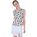 Background Palm Leaves Pattern Women s Sleeveless Sports Top View1