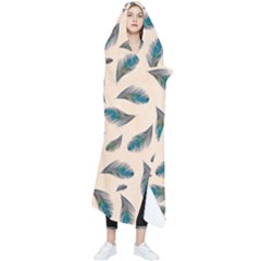 Background Palm Leaves Pattern Wearable Blanket