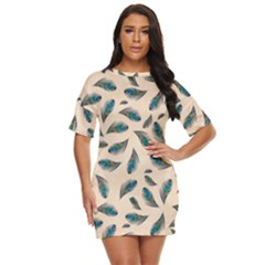 Background Palm Leaves Pattern Just Threw It On Dress by Maspions