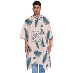 Background Palm Leaves Pattern Men s Hooded Rain Ponchos by Maspions