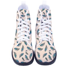 Background Palm Leaves Pattern Women s High-top Canvas Sneakers by Maspions