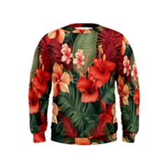 Tropical Flower Bloom Kids  Sweatshirt