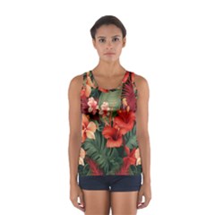 Tropical Flower Bloom Sport Tank Top  by Maspions