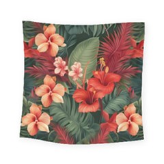 Tropical Flower Bloom Square Tapestry (small) by Maspions