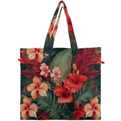 Tropical Flower Bloom Canvas Travel Bag