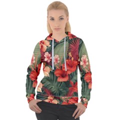 Tropical Flower Bloom Women s Overhead Hoodie