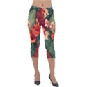 Tropical Flower Bloom Lightweight Velour Capri Leggings  View1