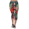 Tropical Flower Bloom Lightweight Velour Capri Leggings  View2