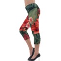 Tropical Flower Bloom Lightweight Velour Capri Leggings  View3