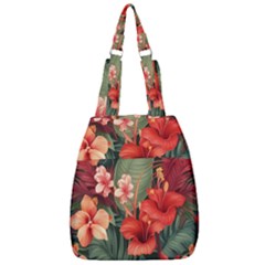 Tropical Flower Bloom Center Zip Backpack