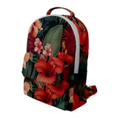 Tropical Flower Bloom Flap Pocket Backpack (large)