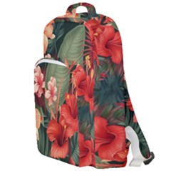 Tropical Flower Bloom Double Compartment Backpack