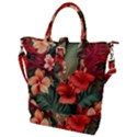 Tropical Flower Bloom Buckle Top Tote Bag View1