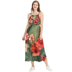 Tropical Flower Bloom Boho Sleeveless Summer Dress by Maspions