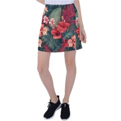 Tropical Flower Bloom Tennis Skirt