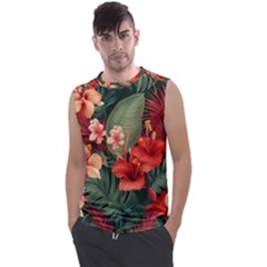 Tropical Flower Bloom Men s Regular Tank Top