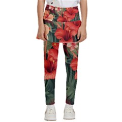 Tropical Flower Bloom Kids  Skirted Pants