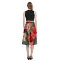 Tropical Flower Bloom A-Line Full Circle Midi Skirt With Pocket View4