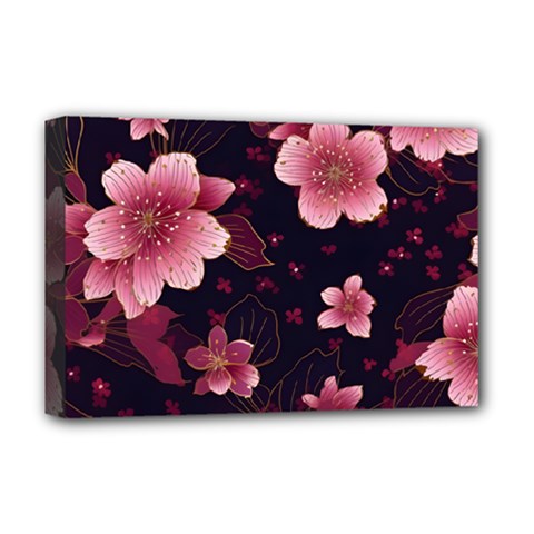 Flower Sakura Bloom Deluxe Canvas 18  X 12  (stretched)