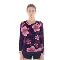 Flower Sakura Bloom Women s Long Sleeve T-shirt