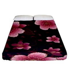 Flower Sakura Bloom Fitted Sheet (king Size) by Maspions