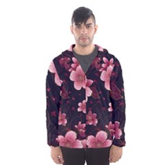 Flower Sakura Bloom Men s Hooded Windbreaker