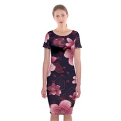 Flower Sakura Bloom Classic Short Sleeve Midi Dress