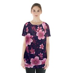 Flower Sakura Bloom Skirt Hem Sports Top