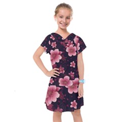 Flower Sakura Bloom Kids  Drop Waist Dress by Maspions