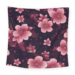 Flower Sakura Bloom Square Tapestry (large)