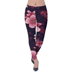 Flower Sakura Bloom Velvet Leggings