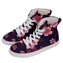 Flower Sakura Bloom Men s Hi-top Skate Sneakers